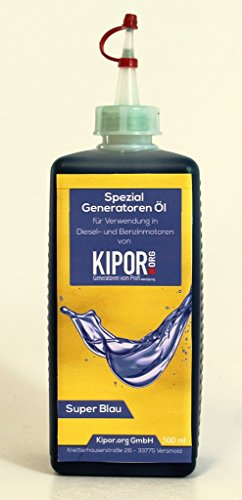 Kipor. Org - Super hochwertiges Generatorenöl, Motorenöl mit blauem Spezial Additiv versetzt. Motoren, Generatoren, Stromerzeuger, 500 ml