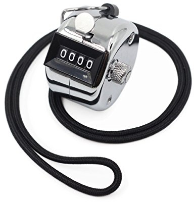 Amble Handzähler, Zähler Mechanischer Klickzähler im Metall Digitaler Einhand-Klicker mit Nylon Schlüsselband