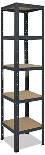 shelfplaza Home 180x40x40cm Schwerlastregal anthrazit mit 5 Böden x 175kg | Kellerregal · Lagerregal · Metallregal · Regale für Kellerraum · Steckregal · Abstellraum Regal