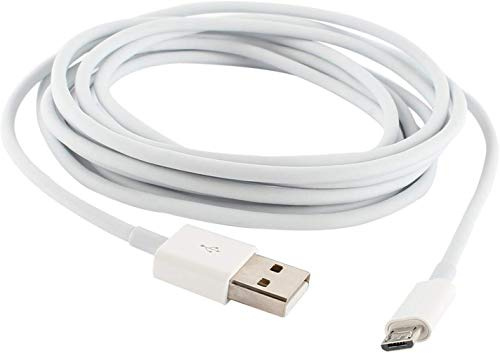 For Samsung Galaxy A10, A10e, A10s 3M Extra Long Fast Charger Micro USB Cable Power Lead Data Sync (White)