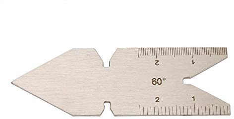 Oumefar Jauge de Queue de Poisson Centrale jauge de Pas de Filetage en Acier Inoxydable jauge de Filetage de Coupe d'angle de Coupe Outil de Coupe de Tour(60 Degree Screw Thread)