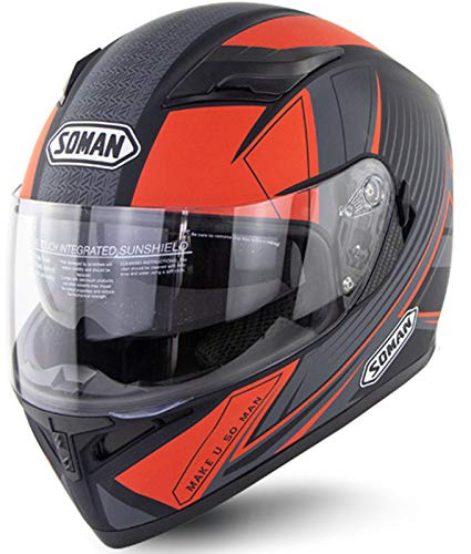 ZLYJ Casco Integral Motocicleta, Abierto Casco Protector de Motocross, Cara Completa Moto Ciclomotor Street Bike Racing con Visera para Adultos, Homologado ECE A,M