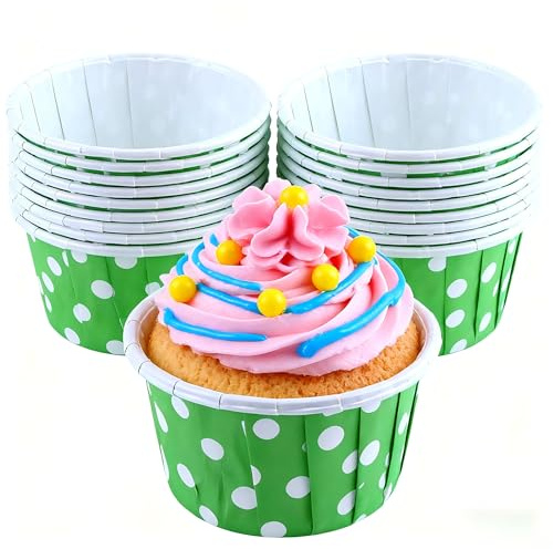 Jenngaoo 100 Stück Mini Muffinförmchen aus Papier, Grün | Kleine Cupcake Liner für Geburtstag, Party, Hochzeit, Hitzebeständig, Vielseitig Einsetzbar, Backzubehör