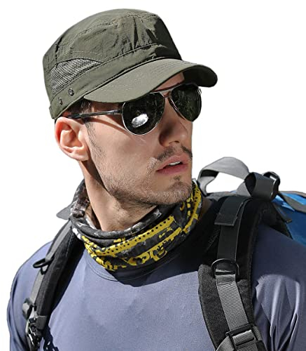 Pyrafox Herren Army Military Cap - Sommer Basecap Mütze, Schildmütze, Cuba-Stil, verstellbar Wanderhut Sonnenhut Ideal für Outdoor-Aktivitäten