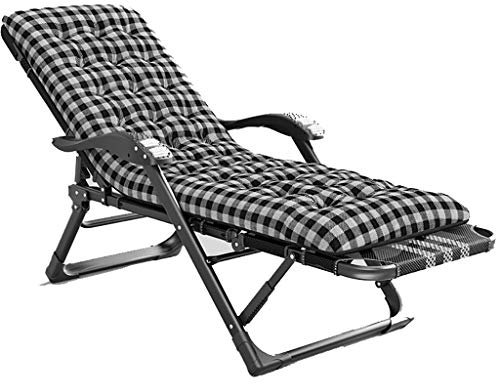 DUNAKE Liegestuhl,Komfortable Schwerelosigkeit ​Recliner Terrasse,Relaxliege Liegestuhls,Gartenliege Sonnenliege, Ergonomische Atmungsaktive Sonneliege Gartenstuhl,schwarz,Black (Color : B)