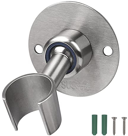 TIANLIN Supporto Soffione Doccia in Acciaio Inox 304, 360° Regolabile, Attacco G 1/2 per Tubo Doccia, Montaggio a Parete con Viti, Finitura Spazzolata Argento