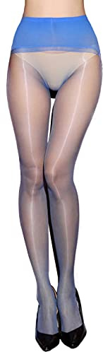 HTRUIYATY Collants Femme Brillants 3 Deniers Sheer Huileux Collants Taille Haute Sans Coutures