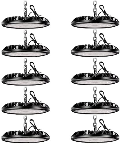 10 Pezzi 300W UFO Faretto LED 30000LM, 6000K Bianco Freddo Potente Alta Luce Della Baia, Impermeabile IP65 UFO Lampada da Officina, LED Industriale Interni per Magazzino Fabbrica