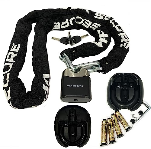 New Security Bundle, Motorcycle Motorbike Security Chain Lock Sabre 1.2m Scooter Quad Bike Bicycle Theft Protection with Triton 4Bolt Ground Anchor