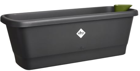 elho Noa Balkonkasten M - Living Schwarz | L 20 x B 52 x H 17.8 cm | 100% recyceltes Plastik