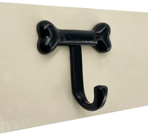 Antique Hardware Depot – 4” Dog Bone Hook - Animal Farmhouse Style Kitchen Hook – 4 in Rustic Iron Hook for Cups, Towels, Utensils - Includes All mounting Hardware – HK107- Qty (2)
