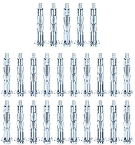XUELIYUN 25pcs M4×32 Plasterboard Fixings Hollow Wall Anchor Dry Wall Anchor Screws Heavy Duty Hollow Wall Anchors Metal Fixings Anchors Plugs Expansion Screw Bolts for Drywall Sheetrock Wall Fixings