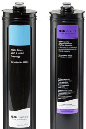 Kinetico Juego de cartuchos de filtro (número de pieza 9307 azul claro y 9461 morado) para todos los sistemas de agua potable K5 Pure, el Kinetico Reverse Osmosis Plus (KRO+) y los sistemas K2