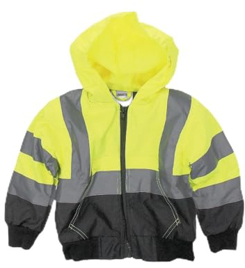 VISWERX Hi-Vis Children’s Full Zip Hoodie – Safety Reflective Jacket for Kids, Hooded Sweatshirt