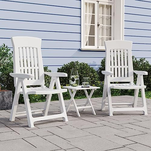 ShCuShan Gartenstühle, 2 Stück, weiß, aus PP, Klappstühle, Bierstuhl, aus Holz, zusammenklappbar, für Camping, Gäste, Catering