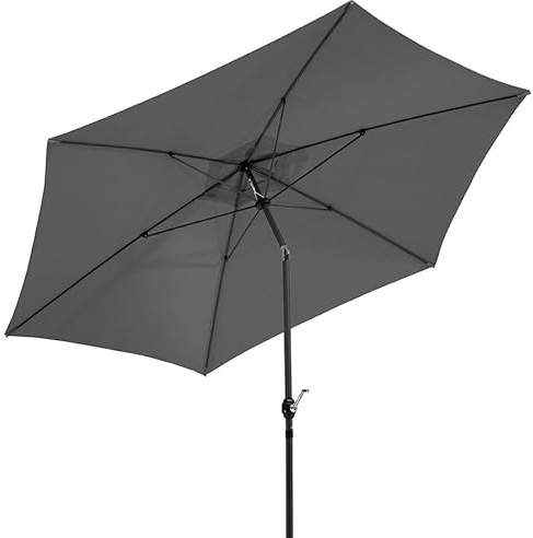 Schneider Sonnenschirm Napoli anthrazit Ø 270cm Gartenschirm UV-Schutz Kurbel