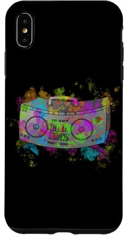 Hülle für iPhone XS Max Bunte Boom Box 70er 80er 90er Y2K Ghetto Blaster