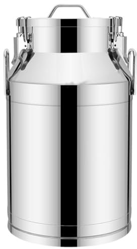 Milcheimer Edelstahl Hochleistungs-Milchkannen-Eimer Für Den Bauernhof Mit Versiegeltem Deckel, Weineimer Aus Edelstahl, Milchtransportfässer Weinkübel Fass Milchkanne(58l)