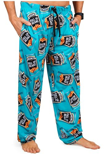 HEINZ Mens Pyjama Bottoms PJs Loungewear Nightwear Teens Baked Beans Trousers Lounge Pants with Pockets Funny Gifts for Men (XL, Teal)