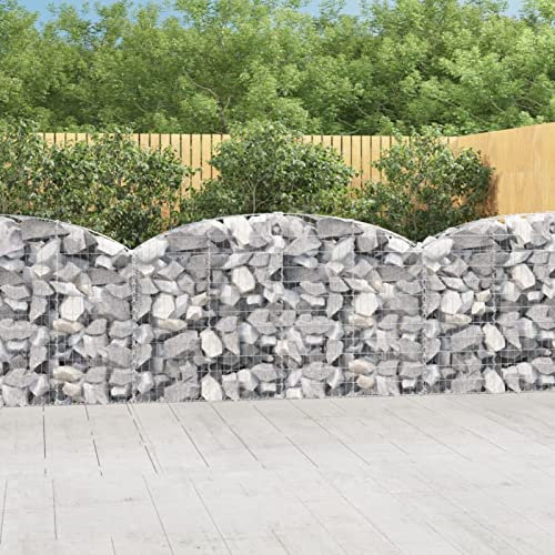 Juroupi Cesto Gabbione ad Arco 200x30x100/120 cm Ferro Zincato,Cesto Gabbione ad Arco,Gabbione,Gabbioni da Giardino,Gabbioni Metallici per Sassi-153465