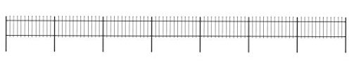 Gartenzaun mit Speerspitzen, ShGaxin Sichtschutz Zaun, ZaunsichtschutzB, Steckzaun, Garten Zaun,Teichzaun, Zaunelemente, Garden Fence, Stahl 11,9 x 0,8 m Schwarz