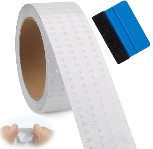 KGGZKG Ruban adhésif de sécurité réfléchissant, étanche, blanc, 16 m x 5 cm
