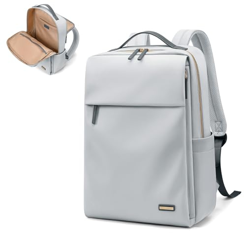 GOLF SUPAGS Flygbolag Godkänd Laptop Ryggsäck Dam Ledig Multifunktionell Ryggsäck Lämplig för 15,6 tum Notebook för arbete, universitet och resor, Ljusgrå, 15.6 Pollici