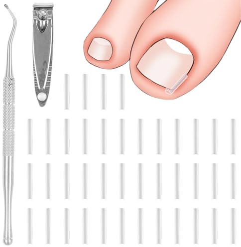 JEYORZY 40 Piezas Corrector Uñas Encarnadas Pies Juego de Tratamiento de Los Pies con Picker y Cortaúñas