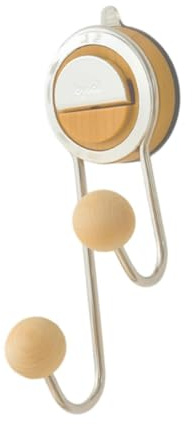 YWJLQH Soporte de Ventosa para Baño, Gancho Reutilizable para Colgar en La Pared, Madera, Individual
