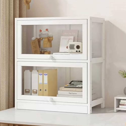 Glasvitrine mit transparenten und staubdichten Glastüren, starke Tragfähigkeit, Vitrine für Sammlerstücke, 60 cm breite Vitrine