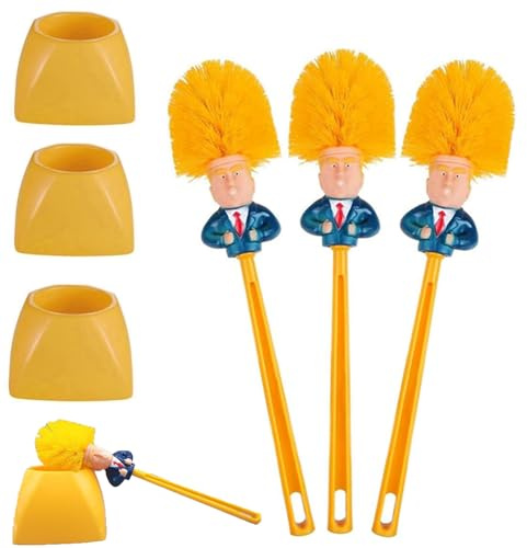 Trump KlobüRste - Donald Trump KlobüRste Mit Halter, Langem Griff Wc BüRste,FüR Badezimmer Reinigung ToilettenbüRste, Die TäGliche Reinigung Geeignet - Lustiges Geschenk (3 PCS)