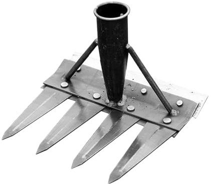 Garden Harke, Rechen Garten Unkrauthacke, Unkraut Entferner Gerät, Gartengeräte, Kohlenstoffstahl Rasen-Rakel Grabegabel, Multifunktional Gartenwerkzeug Für Jäten/Lockern/Säen (ohne Stock)