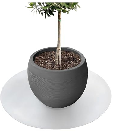 KARAT Untersetzer für Blumentopf, Blumenuntersetzer mit abgeschrägter Kante, Unterlage für Pflanztöpfe, Schutzmatte, Bodenschutzmatte, Blumentopfuntersetzer (Majesty) (Transparent, Rund 90 cm)