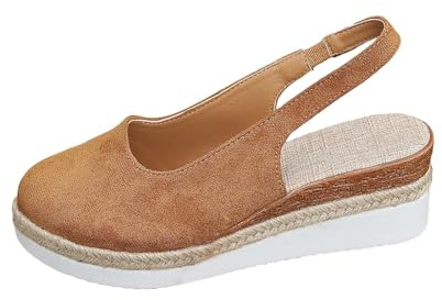 Genérico Zapatos Dorados Fiesta,Sandalias Tacon,Sandalias Negras,Zapatos Comodos Vestir Cuña,Zapatillas De Agua,Zapatillas Para Casa,Ancho Especial Con Cuña Verano