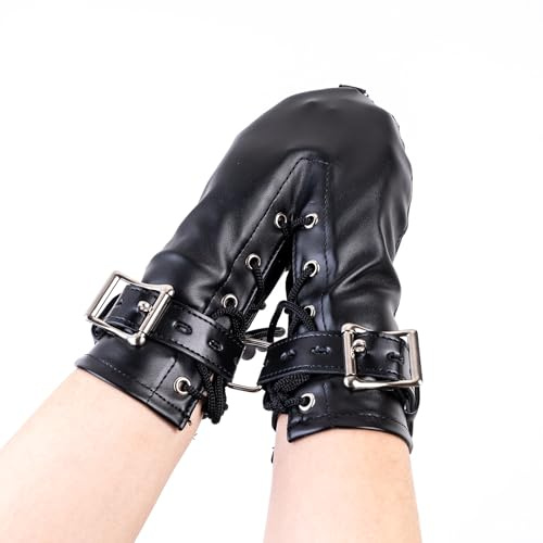 BDSM Bondage Set mit Handschellen, Leder Fußfesseln Armbindern – SM Geschirr Fessel-Set für Paare Sexspielzeug Fetisch-Zubehör in klassischem (M)