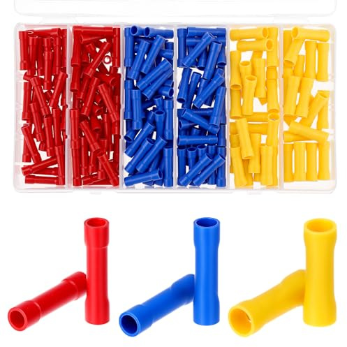 QWORK® 200 Pièces connecteur electrique, connecteurs de câbles, manchon a sertirbleu/rouge/jaune, 0,5 mm²-6 mm²
