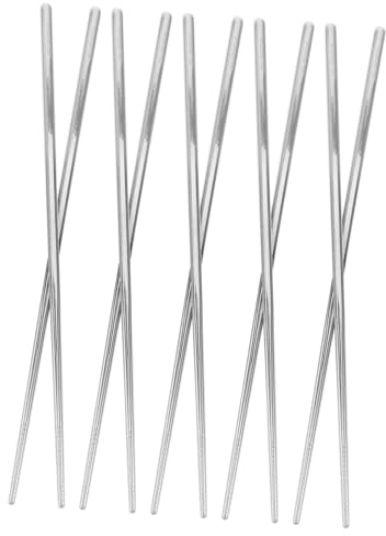 SMASOLO 5 pares Palillos Coreanos de Acero Inoxidable Antideslizantes Reutilizables y Aptos para Lavavajillas para Viajes Cenas Casa y Fiestas