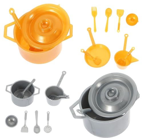 POPETPOP Sets de Sets de Ensembles de Vaisselle Miniature Couverts Lot de 2 et Résistants en Plastique Accessoires Cuisine Miniatures Détaillés pour Maison de Poupée pour Décoration