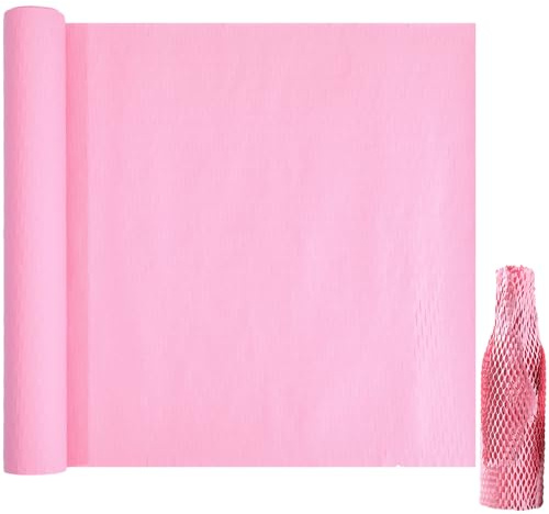 CABODYALS 5M Sostituto Alternativo Pellicola Imbottita A Bolle Trasloco Carta Da Imballaggio A Nido D'Ape Rosa Rettangolare Carta Da Regalo per Fiori per Mobili Conservazione Bouquet Spedizione Imball