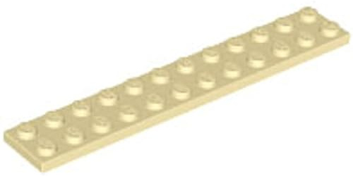 LEGO Plate 2 x 12, Part 2445 (Tan, 2, Bricks)