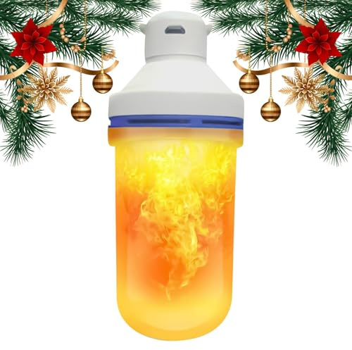 Gupcaqosjw Bombillas Llama - Iluminación Portátil Recargable 3 Modos | Bombilla LED Llama, Para Interior Al Aire Libre Fiesta Dormitorio Camping Tienda Jardín