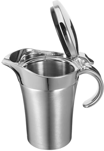 TOVINANNA Saucière Isotherme en Acier Inoxydable 750 Ml à Double Paroi Bec Verseur Ergonomique pour Servir Sauces et Condiments Usage Domestique et Professionnel Conservation Optimale