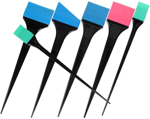Noir Applicateur de Teinture Capillaire Lot de 6, en Silicone Set de Set | Usage Salon ou Maison, Application Plus Rapide, Nettoyage Facile, Ne Tire Pas les Cheveux Couleur Aléatoire