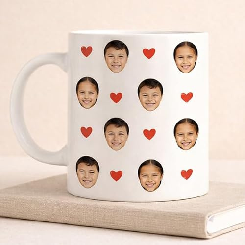 Transparent Gift Taza Personalizada Mamá, Regalo Personalizado para el Día de la Madre. Tazas Personalizadas con Corazones y Fotos para Café o Desayunos. Regalos originales para Mujer y Madres.