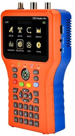 Ricevitore satellitare digitale V8 con display LCD TFT Misuratore di segnale via cavo DVB-S2X/S2/S/T2/T/C/ATSC H.265 Visualizzazione chiara