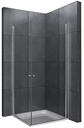 Alpenberger Duschkabine 120x100 Eckeinstieg | Glastür Duschwand für Dusche | Duschtür und Seitenteil | Duschabtrennung Duschglaswand aus Sicherheitsglas | Eckduschkabine Glasdusche
