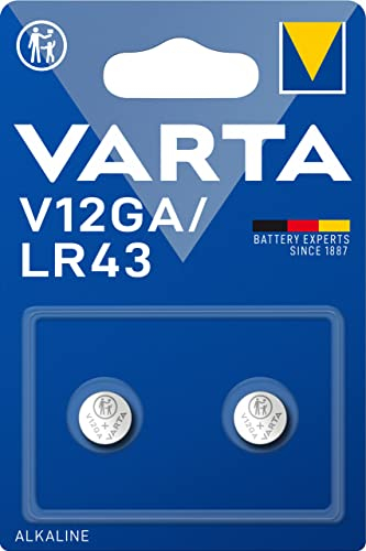 VARTA Batterien Knopfzellen V12GA/LR43, 2 Stück, Alkaline Special, 1,5V, für Spielsachen, Taschenrechner, Messgeräte, kompakt mit langanhaltender & hoher Leistung