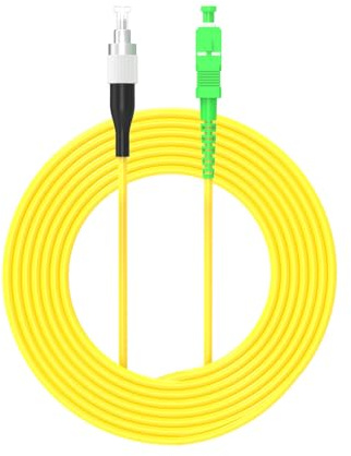 Jeirdus 1Meter 3ft SC/APC to FC/PC Fiber Optic Cable Jumper Optical Patch Cord Simplex Single-mode 9/125 SC-FC