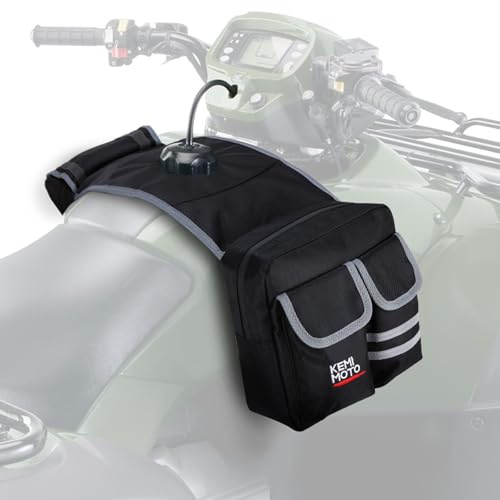 KEMIMOTO ATV Tank Bag Water-resistant Warm Cooler All Terrain Vehicles Accessories Motorcycle Saddle Bag Compatible with Sportsman Scrambler FourTrax Grizzly Snowmobile Bicycle, Black