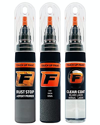 FIRANTO Lackstift Autolack Reparaturset für Dacia KNA Gris Comete - 3-in-1 Autolack Kratzer Reparaturstift 15ml Grundierung, Klarlack
